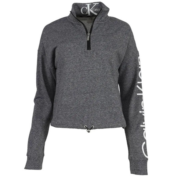 Calvin Klein Graphic Logo / Crop Half Zip Pullover size Medium - Picture 1 of 10
